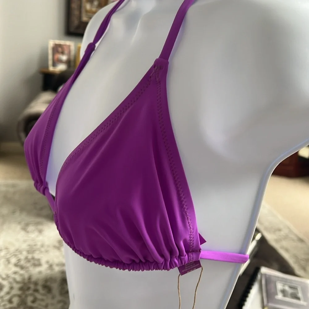SKIMS Purple Triangle Bikini Top
